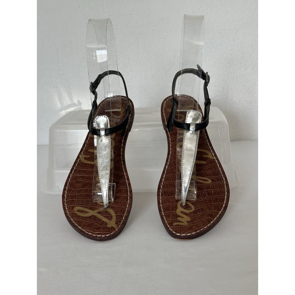 Sam Edelman Gigi Sandal Black & Metallic Silver Size 9.5M